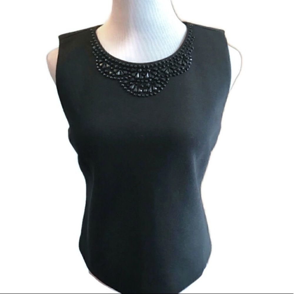 New! Cynthia Rowley Embellished Sleeveless Top Med